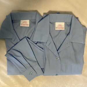 Flynn O’Hara uniforms 2 girls size YS 7-8 blue long sleeve blouses